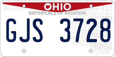 OH license plate GJS3728