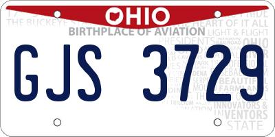OH license plate GJS3729