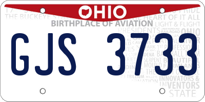 OH license plate GJS3733