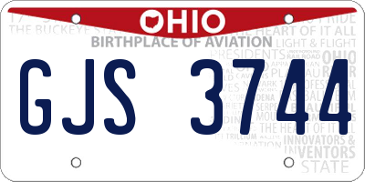 OH license plate GJS3744