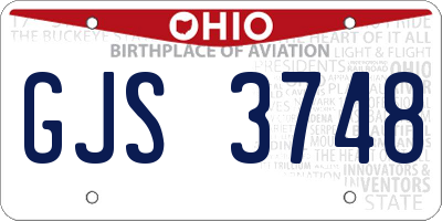 OH license plate GJS3748
