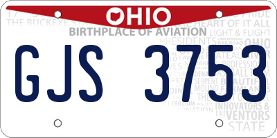 OH license plate GJS3753