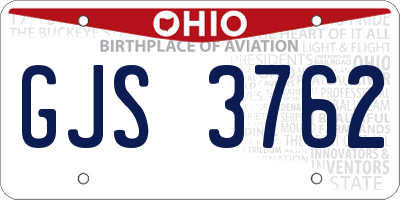 OH license plate GJS3762