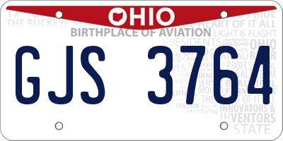 OH license plate GJS3764