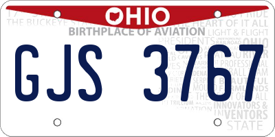 OH license plate GJS3767