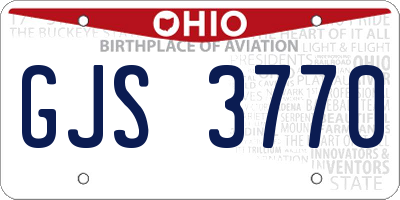 OH license plate GJS3770