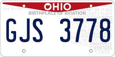OH license plate GJS3778