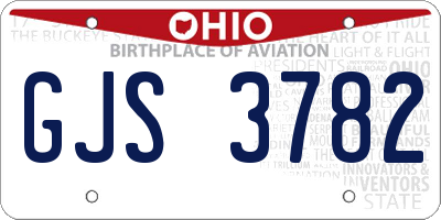 OH license plate GJS3782