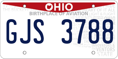 OH license plate GJS3788