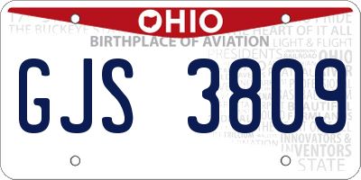 OH license plate GJS3809