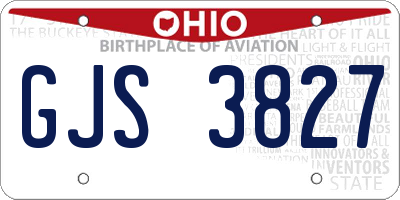 OH license plate GJS3827