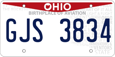 OH license plate GJS3834