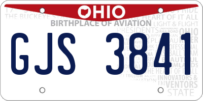 OH license plate GJS3841