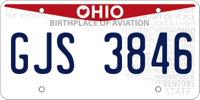 OH license plate GJS3846