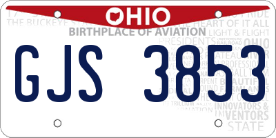 OH license plate GJS3853