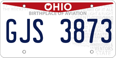 OH license plate GJS3873