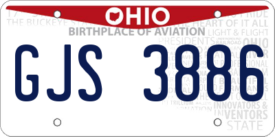 OH license plate GJS3886