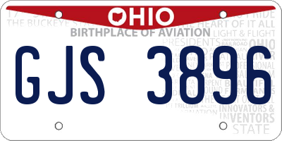 OH license plate GJS3896