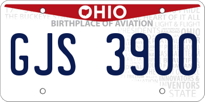 OH license plate GJS3900