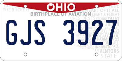 OH license plate GJS3927