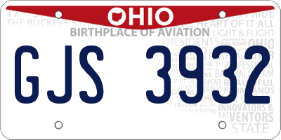 OH license plate GJS3932