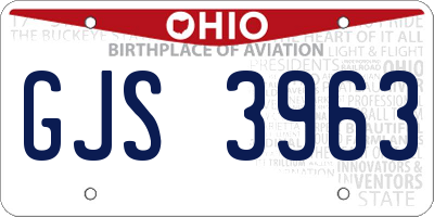 OH license plate GJS3963