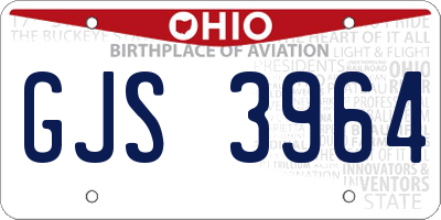 OH license plate GJS3964