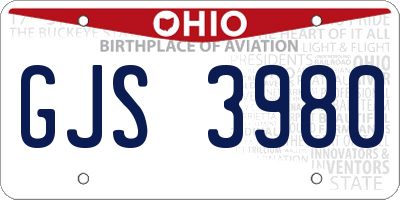 OH license plate GJS3980