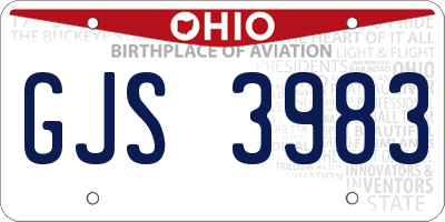 OH license plate GJS3983