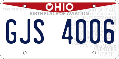 OH license plate GJS4006