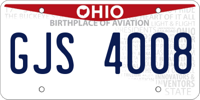 OH license plate GJS4008