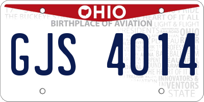 OH license plate GJS4014