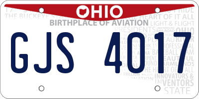 OH license plate GJS4017