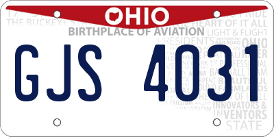 OH license plate GJS4031