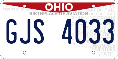 OH license plate GJS4033