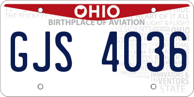 OH license plate GJS4036