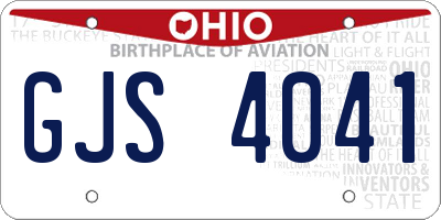 OH license plate GJS4041