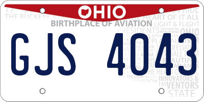 OH license plate GJS4043