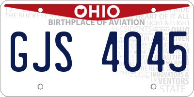 OH license plate GJS4045