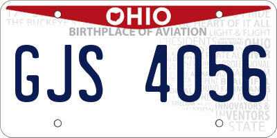 OH license plate GJS4056