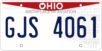 OH license plate GJS4061