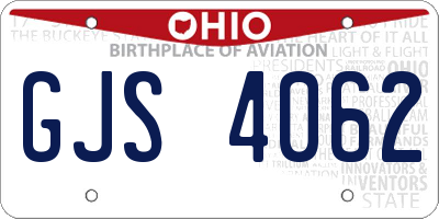 OH license plate GJS4062
