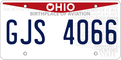 OH license plate GJS4066