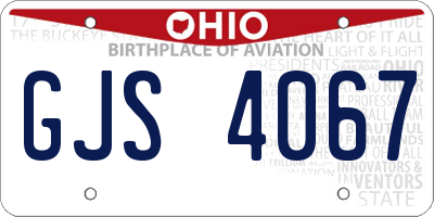 OH license plate GJS4067