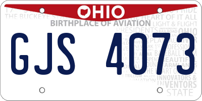 OH license plate GJS4073