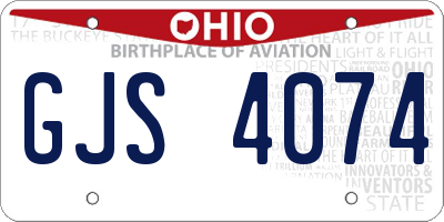 OH license plate GJS4074