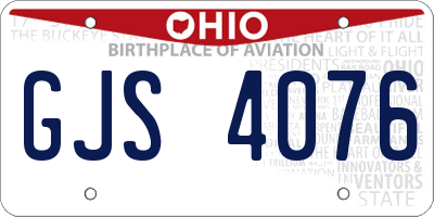 OH license plate GJS4076