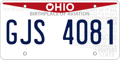 OH license plate GJS4081