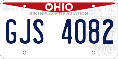 OH license plate GJS4082