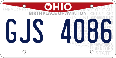 OH license plate GJS4086